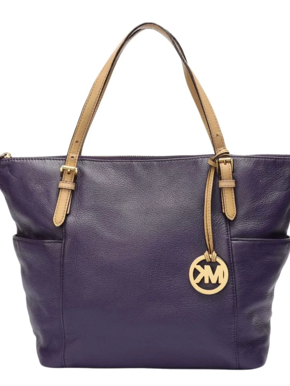 Michael Kors Jet Set Leather Tote in Purple